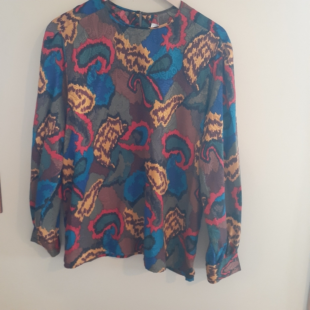 La Chine Classic Paisley Vintage Blouse Size 14